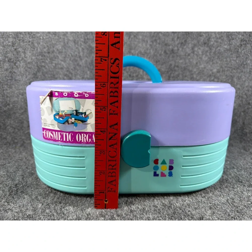 Vintage Caboodles 2615 Signature 2-Swing Tray Cosmetic Organizer Purple Teal 90s